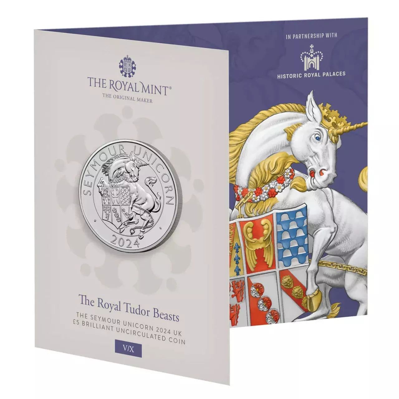 2024 The Royal Mint UK £5 Royal Tudor Beasts 'The Seymour Unicorn' BU Coin