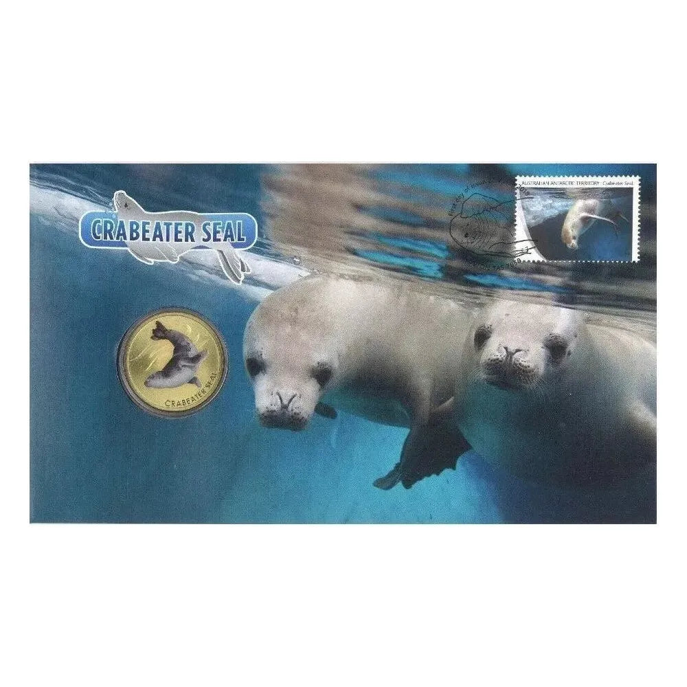 2018 Crabeater Seal - $1 Tuvalu Coloured Coin Perth Mint PNC