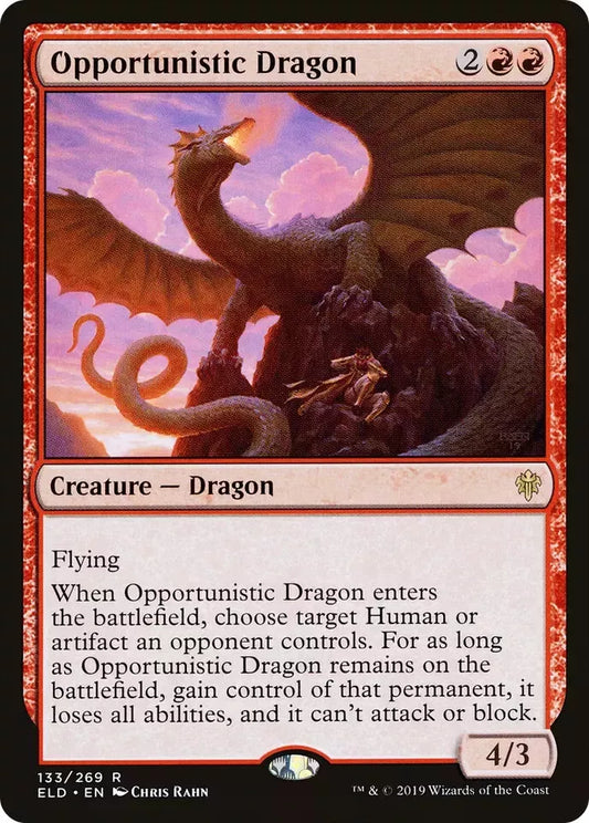 Opportunistic Dragon (Rare) - MTG Throne of Eldraine - Near Mint Non Foil