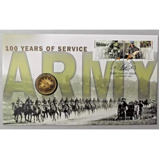 2001 100 Years of Service Army - $1 Coin RAM PNC Australia