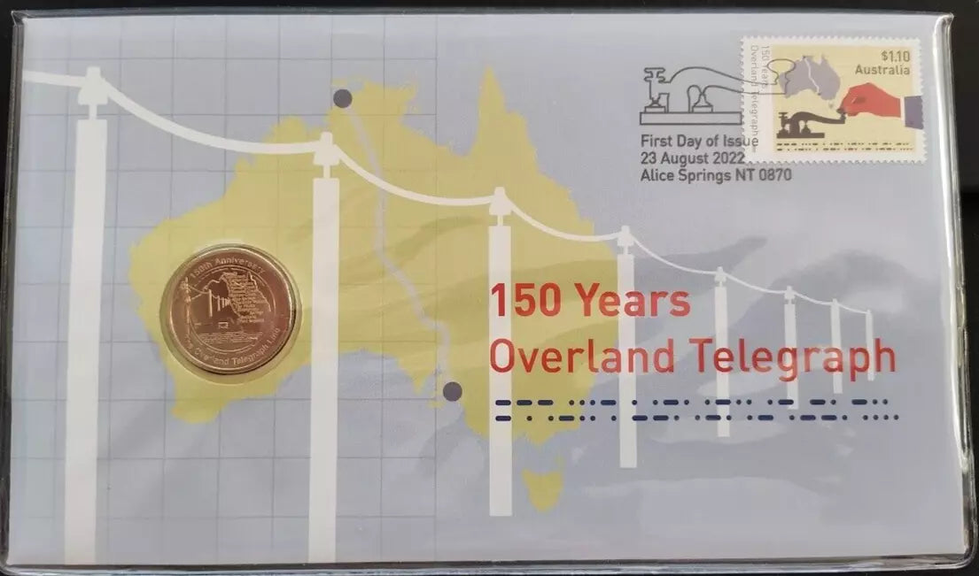 2022 Overland Telegraph Line 150 Years - $1 Coin RAM PNC