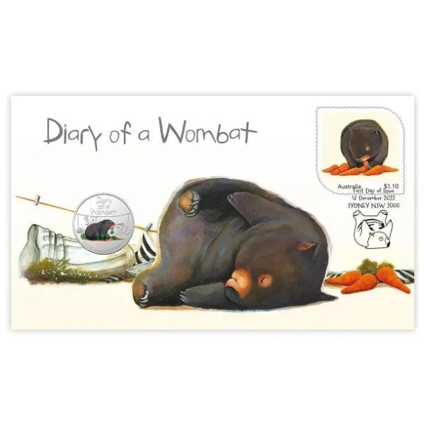 2022 Diary of a Wombat - 20 Cents Coloured Coin RAM PNC