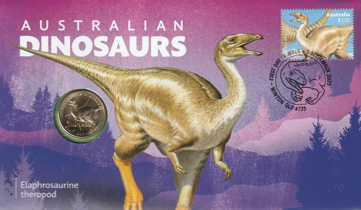 2022 Australian Dinosaurs Elaphrosaurine Theropod - $1 Coin RAM PNC