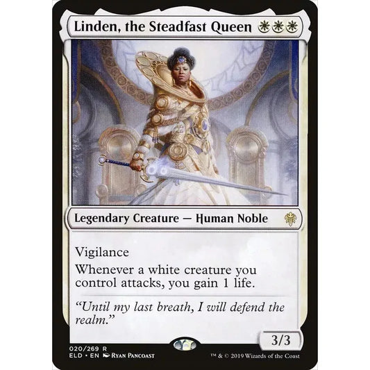 Linden, the Steadfast Queen (Rare) - MTG Throne of Eldraine- Near Mint Non Foil