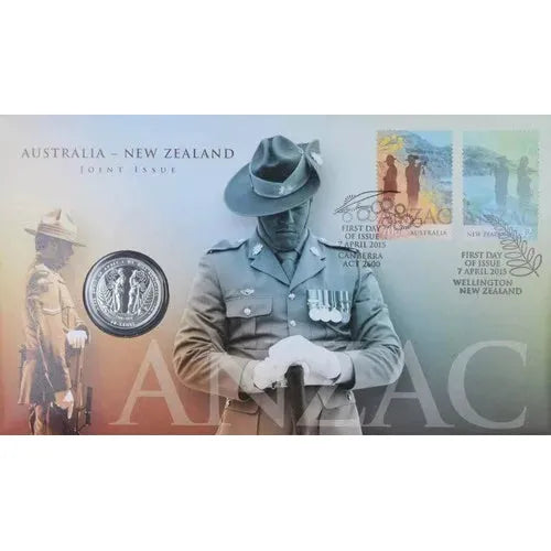 2015 Australia New Zealand Joint Issue - 50c NZ Coloured Coin PNC