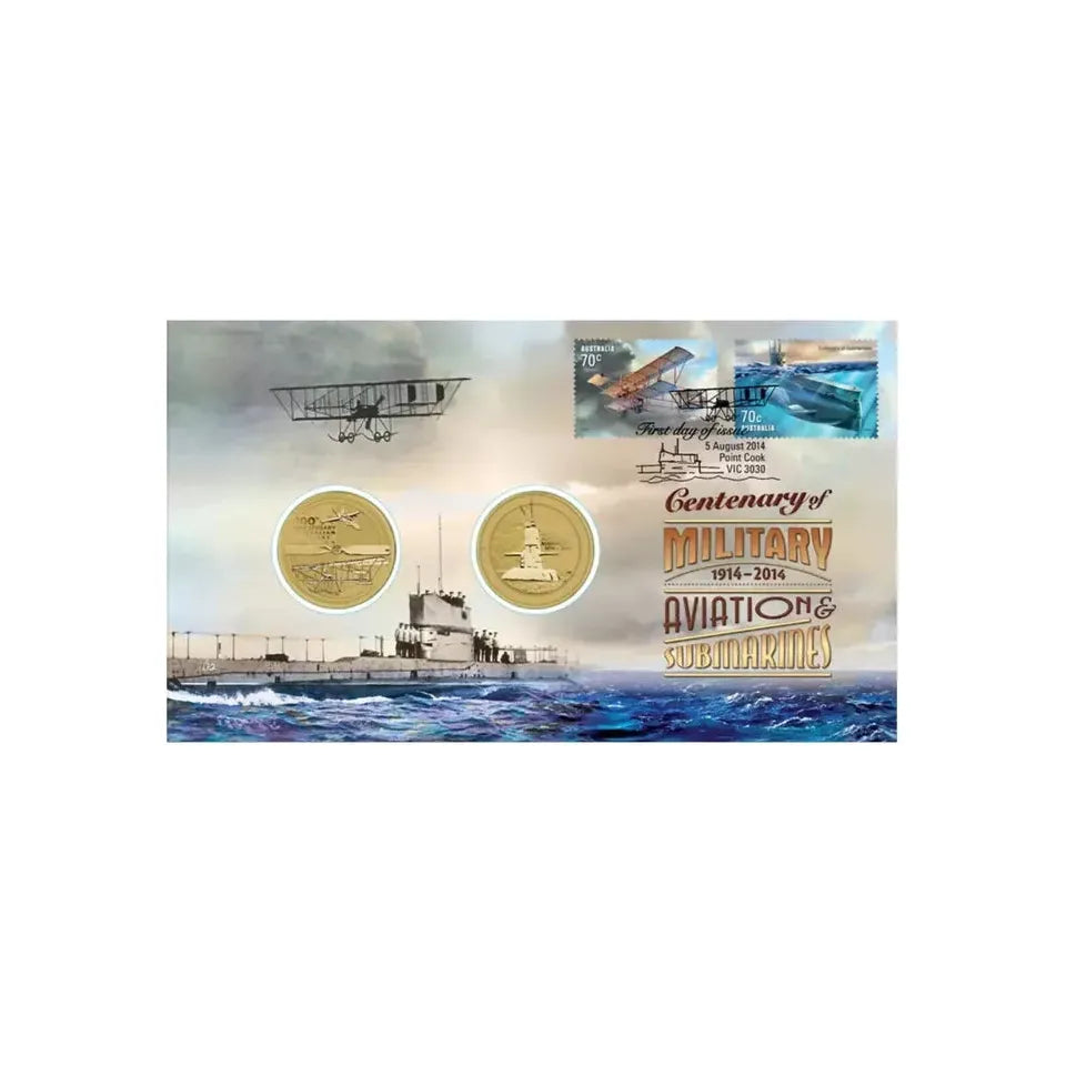 2014 Centenary of Military Aviation and Submarines - $1 2 Coin RAM PNC