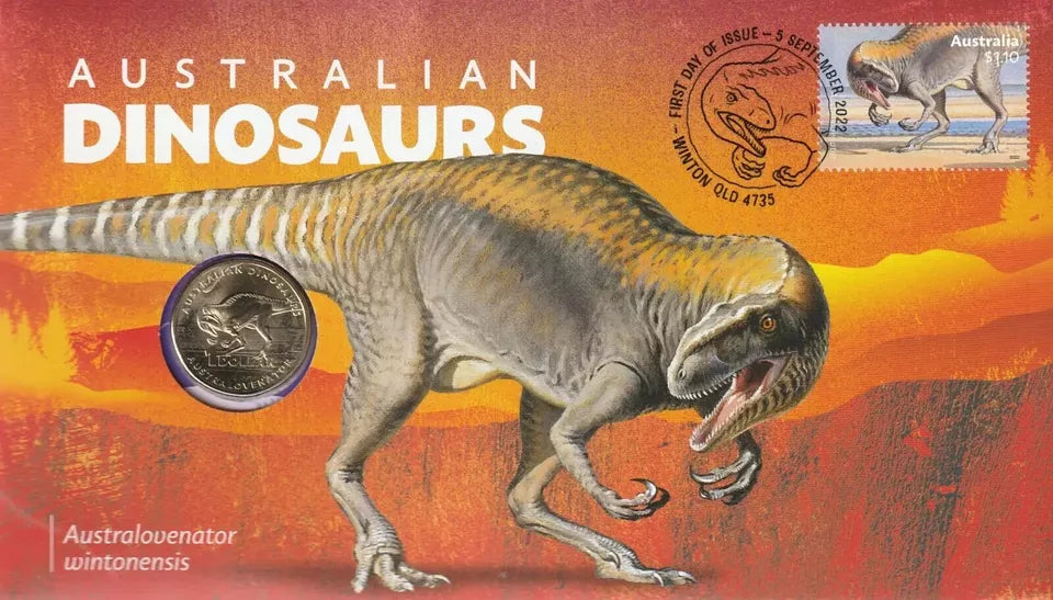 2022 Australian Dinosaurs Australovenator wintonensis - $1 Coin RAM PNC