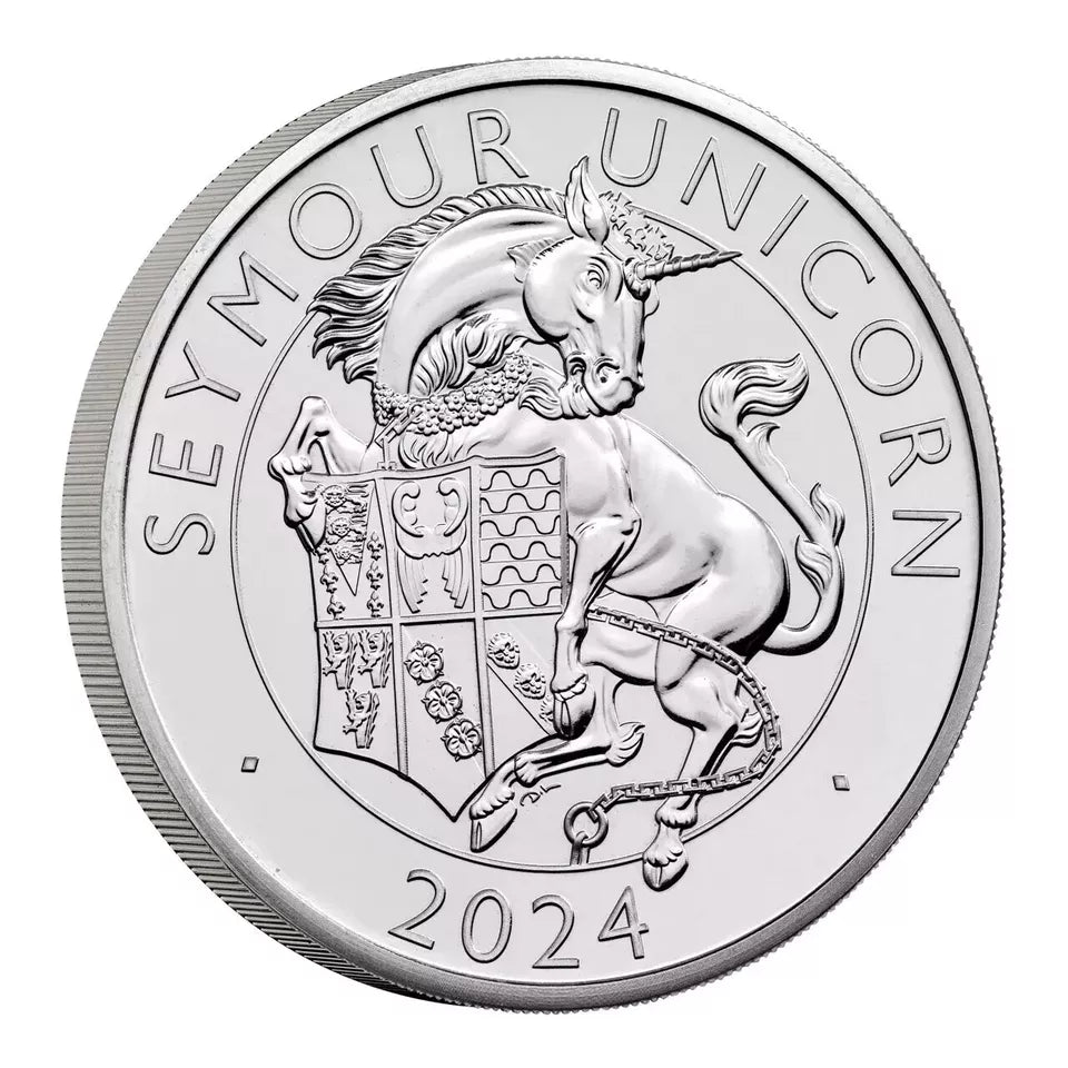 2024 The Royal Mint UK £5 Royal Tudor Beasts 'The Seymour Unicorn' BU Coin