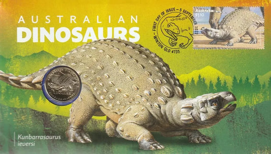 2022 Australian Dinosaurs Kunbarrasaurus ieversi - $1 Coin RAM PNC