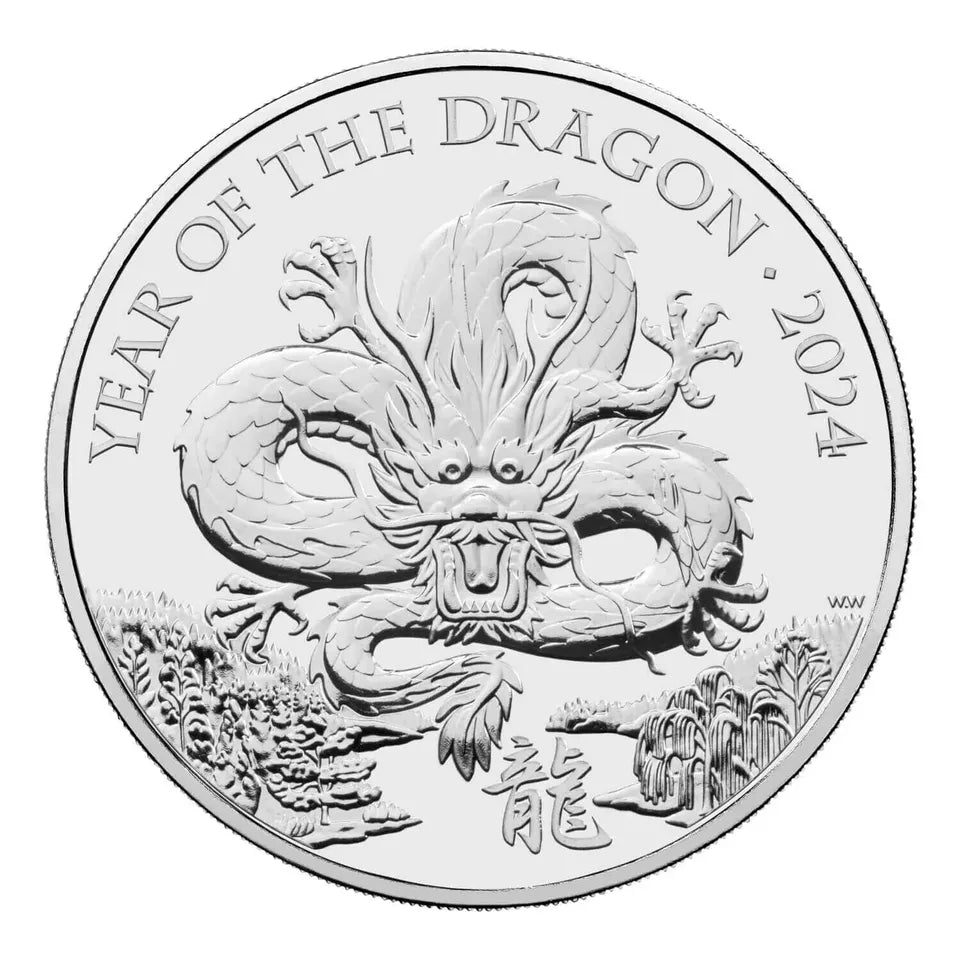 Lunar Year of the Dragon 2024 UK Royal Mint £5 Brilliant Uncirculated Coin